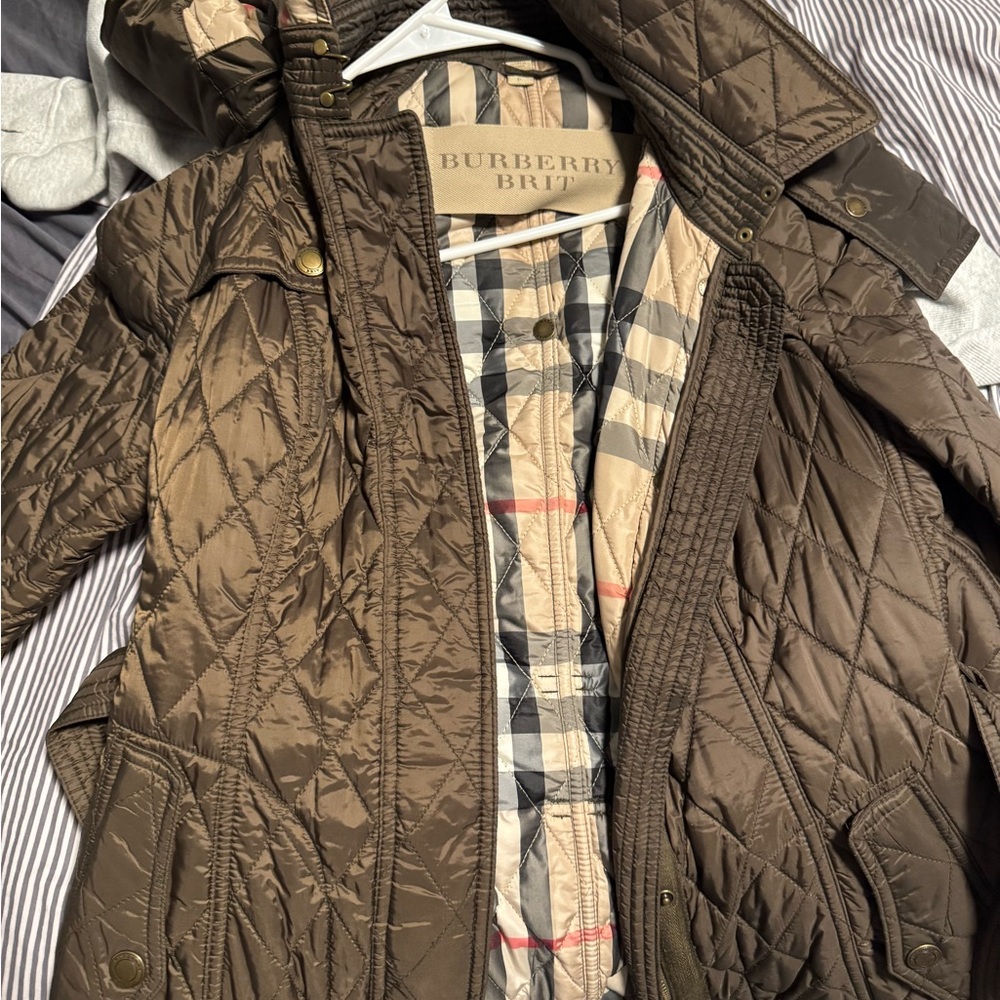 Burberry dark green Utility Jacket with Classic Quilted Design